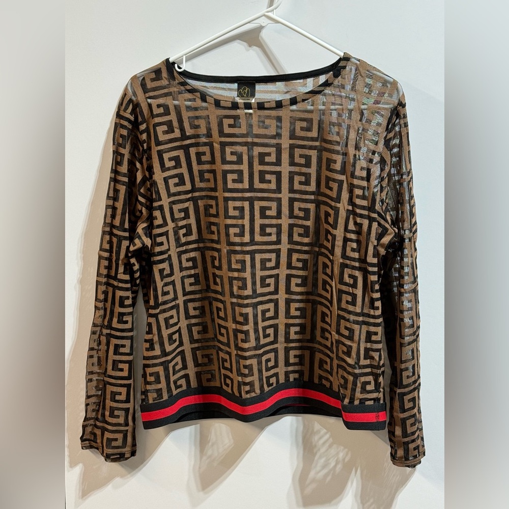 Windsor Matching Set; Long Sleeve Sheer Top & Long Sheer Pants Darkkhaki Size 1X